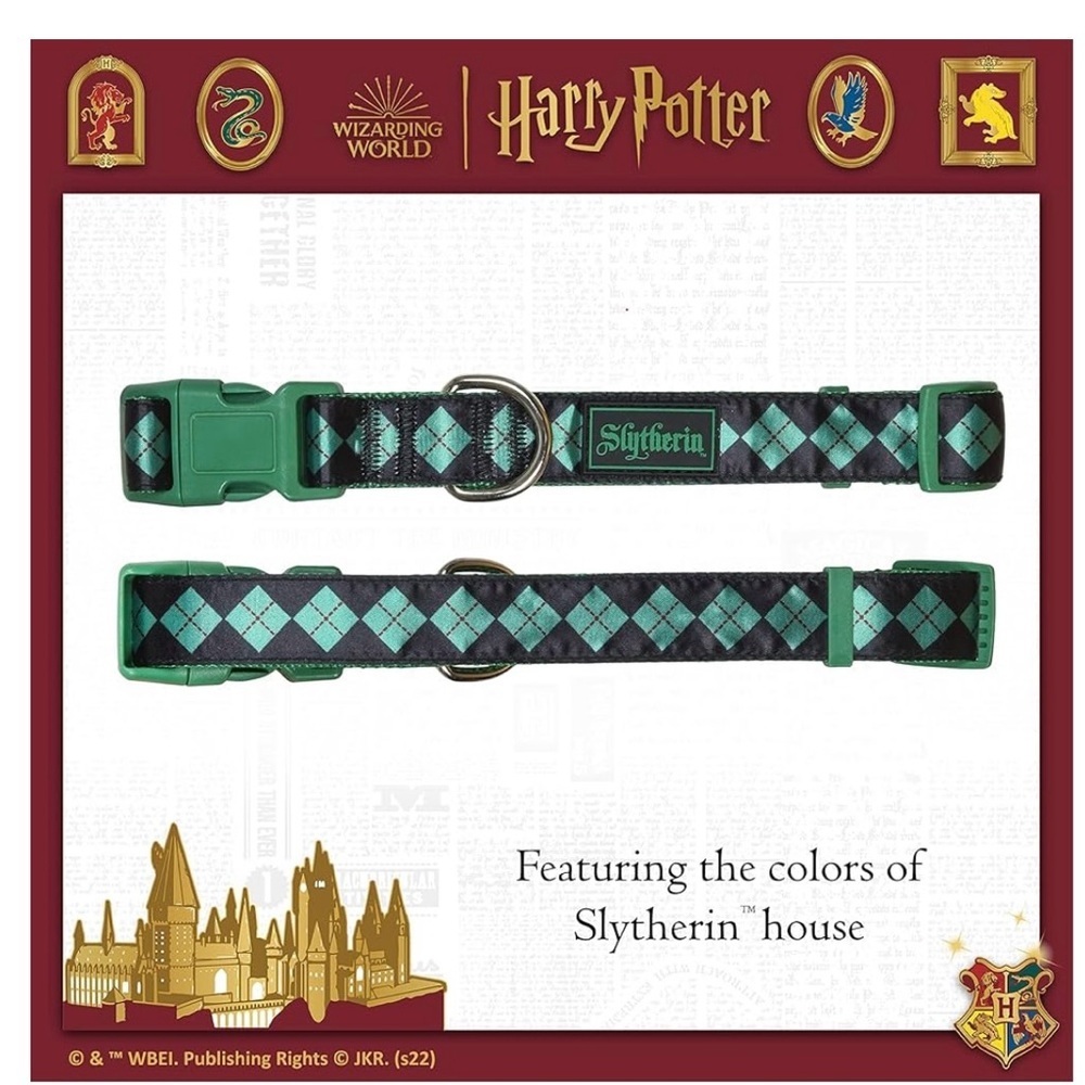 Harry Potter dog Slytherin sz medium pet collar